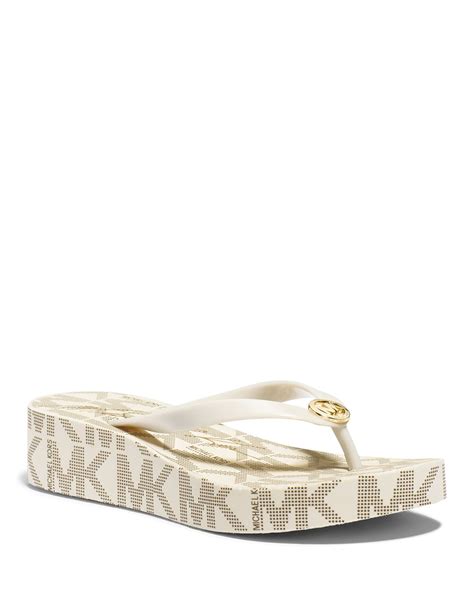 michael kors womens wedge flip flops|michael kors closed toe sandals.